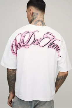 boohooMAN T-shirt pour homme tall, oversized et boxy à imprimé sur la couture<Homme Tout Afficher|Tout Afficher