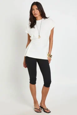 T-shirt Péplum À Taille Plissée
