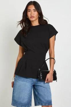 T-shirt Péplum À Taille Plissée