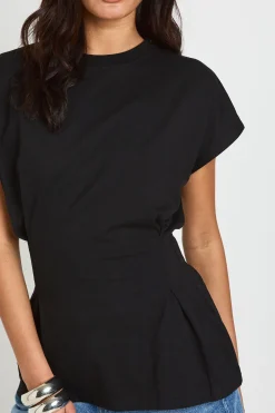 T-shirt Péplum À Taille Plissée