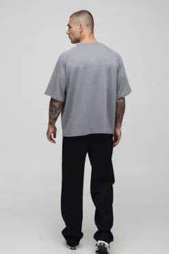 T-shirt premium en interlock, surdimensionné et à coupe boxy