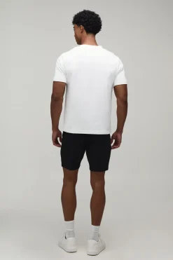 boohooMAN T-shirt Premium Interlock Col Montant Coupe Ajustée<Homme T-Shirts