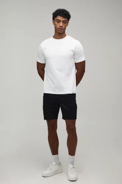 boohooMAN T-shirt Premium Interlock Col Montant Coupe Ajustée<Homme T-Shirts