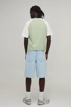boohooMAN T-shirt Raglan Ajusté Raccourci Slim<Homme T-Shirts