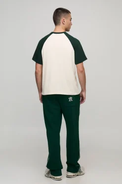 boohooMAN T-shirt raglan à coupe boxy, style universitaire varsity<Homme T-Shirts Impriméstendances|T-Shirts