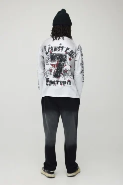 T-shirt Raglan Coupe Regular En Coton Épais Délavé Et Vieilli