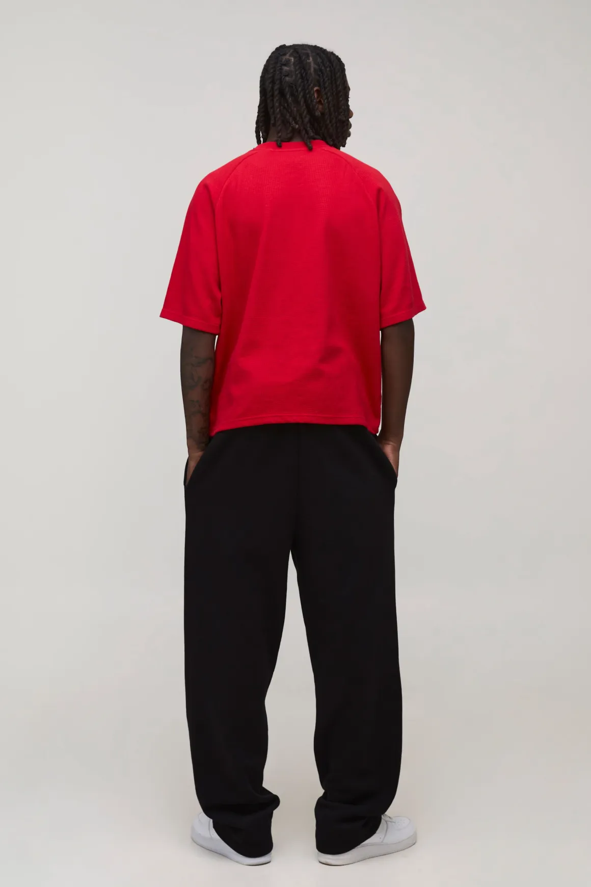 T-shirt Raglan Gaufré Ample Et Boxy Oversized