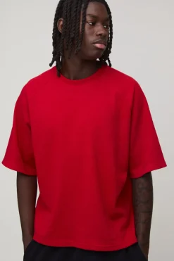 T-shirt Raglan Gaufré Ample Et Boxy Oversized