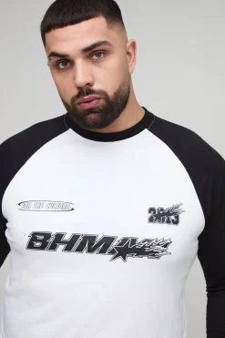 T-shirt raglan graphique à manches longues Plus Moto