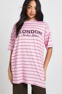 boohoo T-Shirt Rayé Doux London Soho Lane<Femme Looks Preppy|Tops