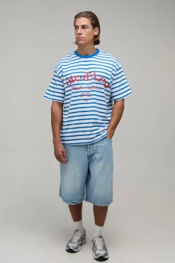 boohooMAN T-shirt Rayé À Manches Courtes Côte D'azur<Homme T-Shirts Impriméstendances|T-Shirts