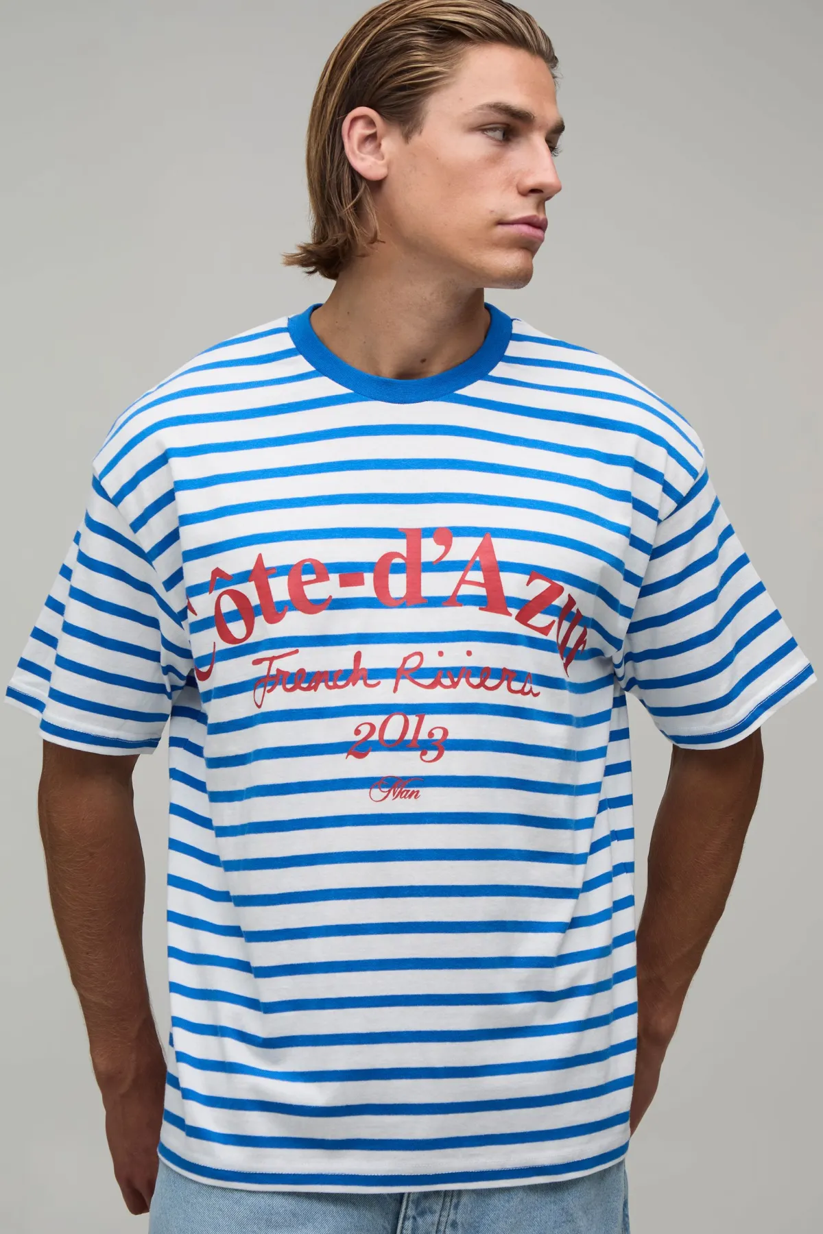 boohooMAN T-shirt Rayé À Manches Courtes Côte D'azur<Homme T-Shirts Impriméstendances|T-Shirts