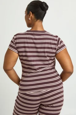 T-shirt À Rayures Grande Taille