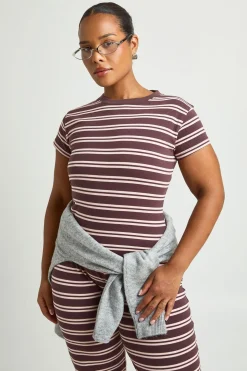 T-shirt À Rayures Grande Taille