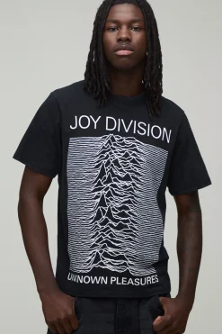 T-shirt Regular À Imprimé Sous Licence Joy Division Effet Délavé Acide