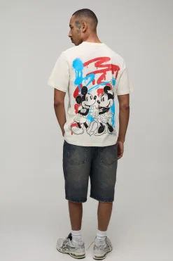 boohooMAN T-shirt Regular À Imprimé Sous Licence Mickey Et Minnie<Homme T-Shirts Impriméstendances|T-Shirts
