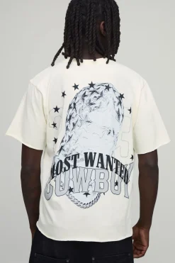 boohooMAN T-Shirt Regular Lavé Most Wanted Mask<Homme T-Shirts Impriméstendances|T-Shirts