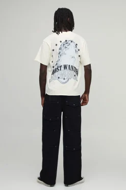 boohooMAN T-Shirt Regular Lavé Most Wanted Mask<Homme T-Shirts Impriméstendances|T-Shirts