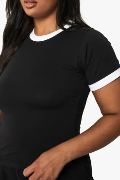 T-shirt ringer ajusté Plus aux bords contrastés
