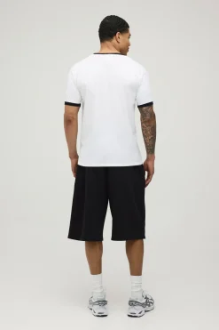 boohooMAN T-shirt Ringer Coupe Regular À Imprimé Monaco<Homme T-Shirts Impriméstendances|T-Shirts