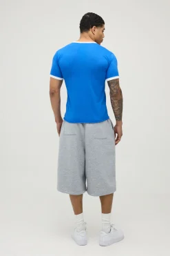 boohooMAN T-shirt Ringer Imprimé Coupe Ample À Ourlet Brut<Homme T-Shirts Impriméstendances|T-Shirts