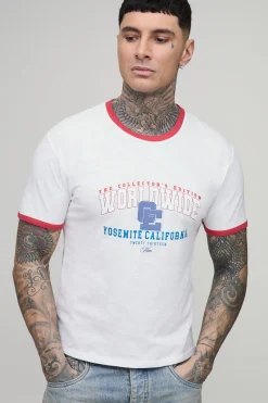 T-shirt Ringer Boxy Raccourci Édition Collector Worldwide Pour Grand