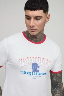 T-shirt Ringer Boxy Raccourci Édition Collector Worldwide Pour Grand