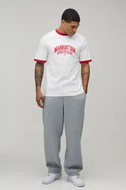 boohooMAN T-Shirt Ringer à Coupe Classique avec Slogan Imprimé<Homme T-Shirts Impriméstendances|T-Shirts