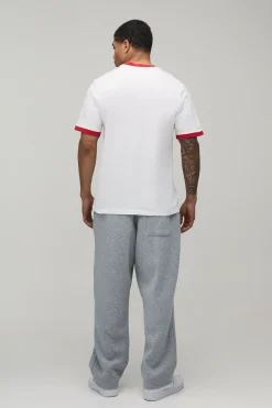 boohooMAN T-Shirt Ringer à Coupe Classique avec Slogan Imprimé<Homme T-Shirts Impriméstendances|T-Shirts