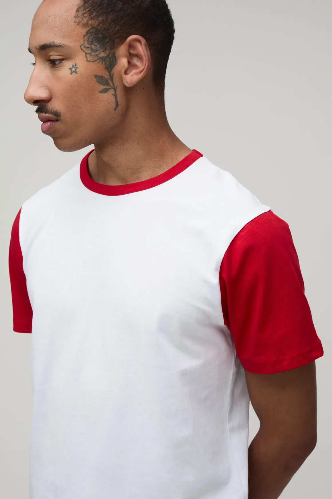 T-shirt Ringer Coupe Regular À Blocs De Couleur