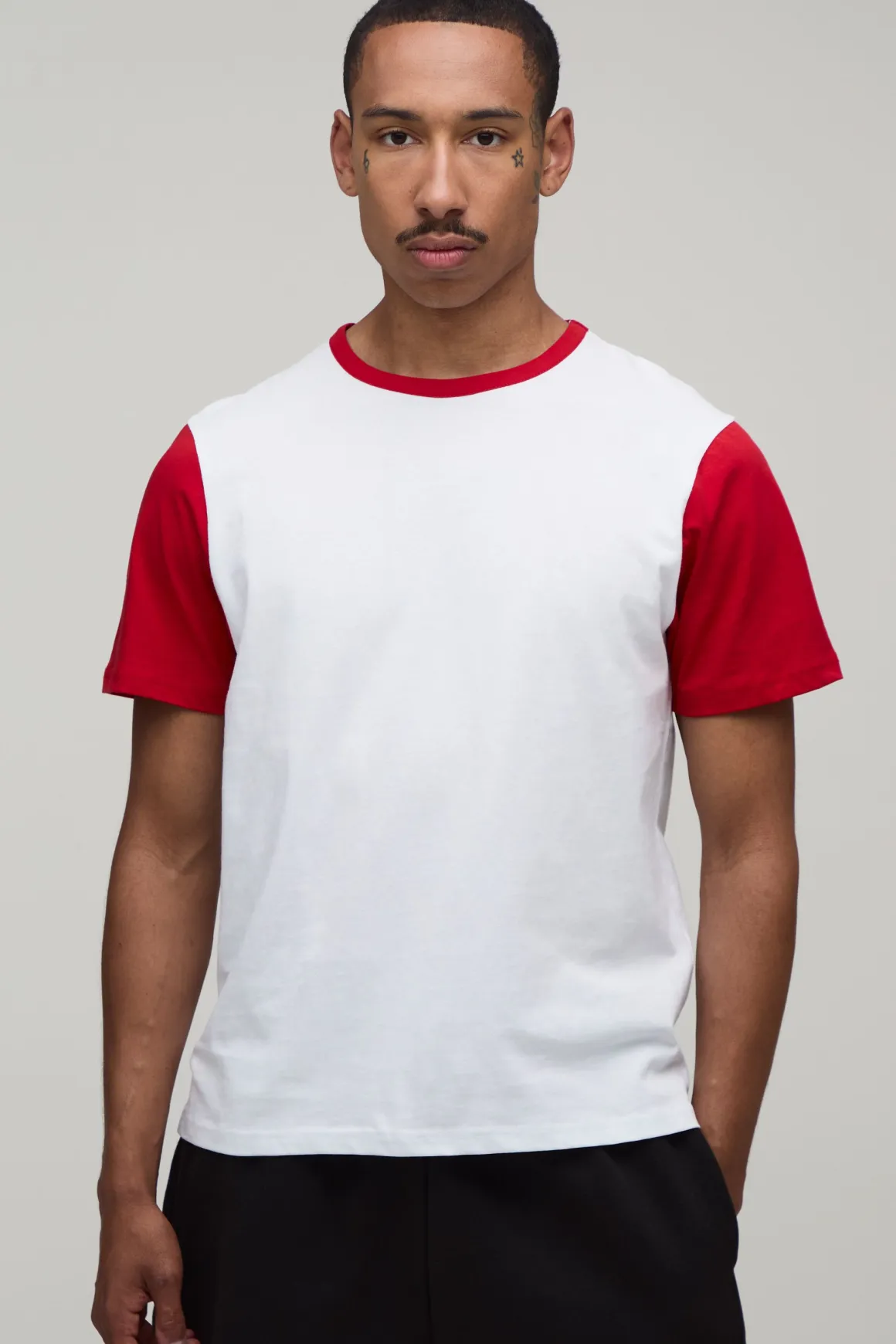 T-shirt Ringer Coupe Regular À Blocs De Couleur