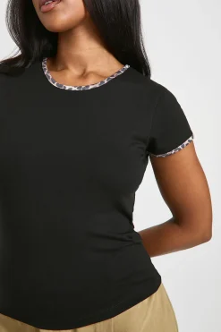 boohoo T-shirt Ringer imprimé léopard<Femme Imprimé Léopard|Tops