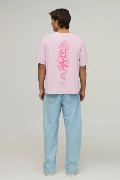 boohooMAN T-shirt Oversize Coupe Boxy Imprimé Colonne Vertébrale Coutures Apparentes<Homme T-Shirts Impriméstendances|T-Shirts