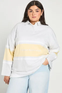 boohoo T-Shirt Rugby à Col Grande Taille<Femme Tops