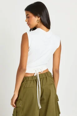 T-shirt Sans Manches À Dos Noué Croisé