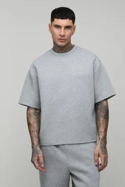 boohooMAN T-Shirt Scuba Chiné Oversize Ample Tall<Homme T-Shirts Tall|Tout Afficher