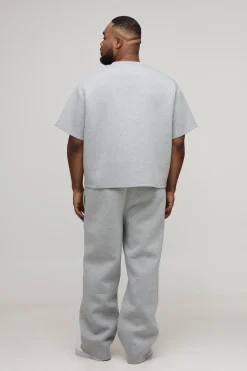 boohooMAN T-Shirt Scuba Chiné Oversize Boxy Plus<Homme Tout Afficher|T-Shirts