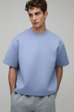 boohooMAN T-Shirt Scuba Collé Boxy Oversize<Homme T-Shirts|Survêtements