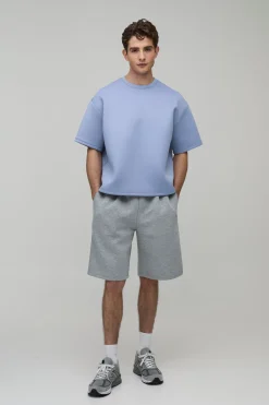 boohooMAN T-Shirt Scuba Collé Boxy Oversize<Homme T-Shirts|Survêtements