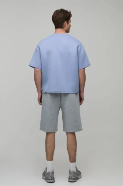 boohooMAN T-Shirt Scuba Collé Boxy Oversize<Homme T-Shirts|Survêtements