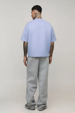boohooMAN T-Shirt Scuba Collé Oversize Ample Tall<Homme T-Shirts Tall|Tout Afficher