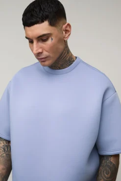 boohooMAN T-Shirt Scuba Collé Oversize Ample Tall<Homme T-Shirts Tall|Tout Afficher