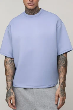 boohooMAN T-Shirt Scuba Collé Oversize Ample Tall<Homme T-Shirts Tall|Tout Afficher