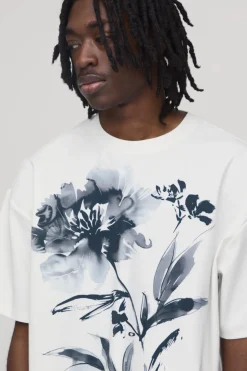 T-shirt Scuba Oversize À Coupe Boxy Imprimé Floral