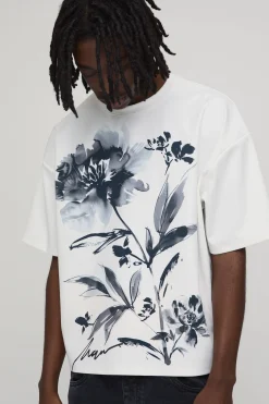 T-shirt Scuba Oversize À Coupe Boxy Imprimé Floral