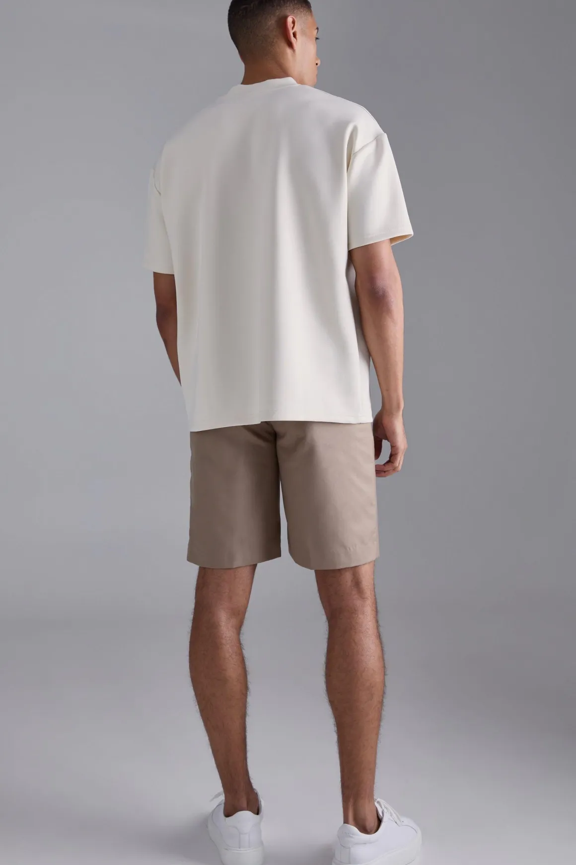 T-shirt Scuba Surdimensionné à Col Étendu