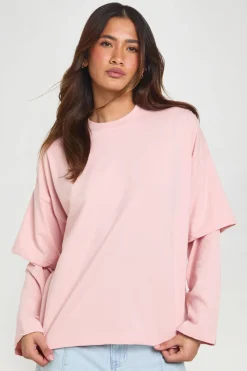 T-shirt Skater Oversize À Double Manche