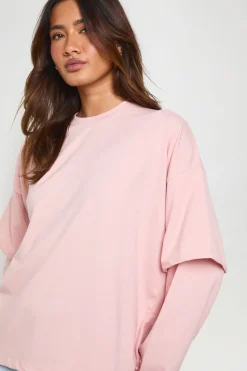 T-shirt Skater Oversize À Double Manche