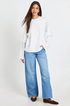 T-shirt Skateur Oversize À Double Manche