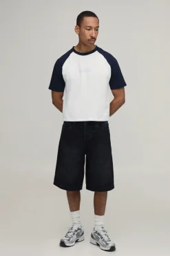 T-shirt Slim À Manches Raglan Avec Imprimé Slogan